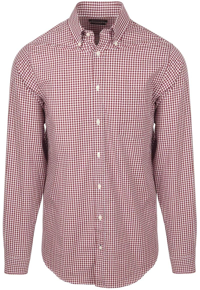 Steppin' Out Poplin Hemd Karos Rot - Größe M günstig online kaufen