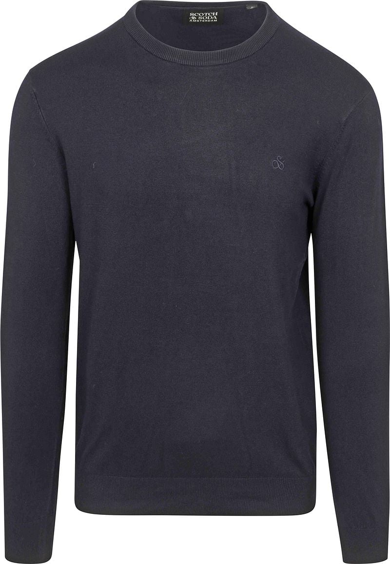 SCOTCH & SODA Heren Truien & Vesten Viscose Pullover Crewneck Donkerblauw