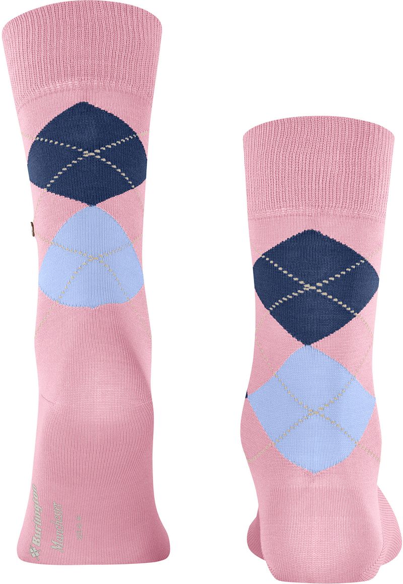 Burlington Manchester Sok Ruit Roze 8793