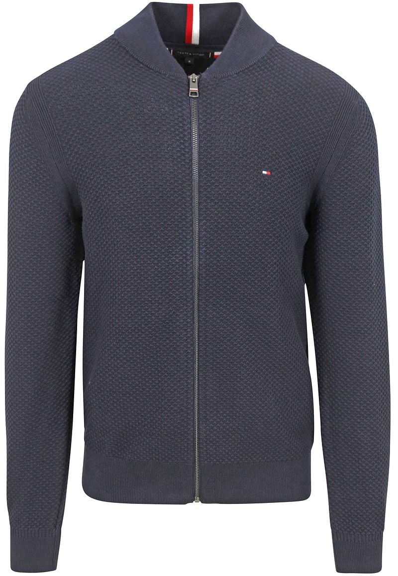 Tommy Hilfiger Strickjacke Struktur Navy - Größe XXL günstig online kaufen