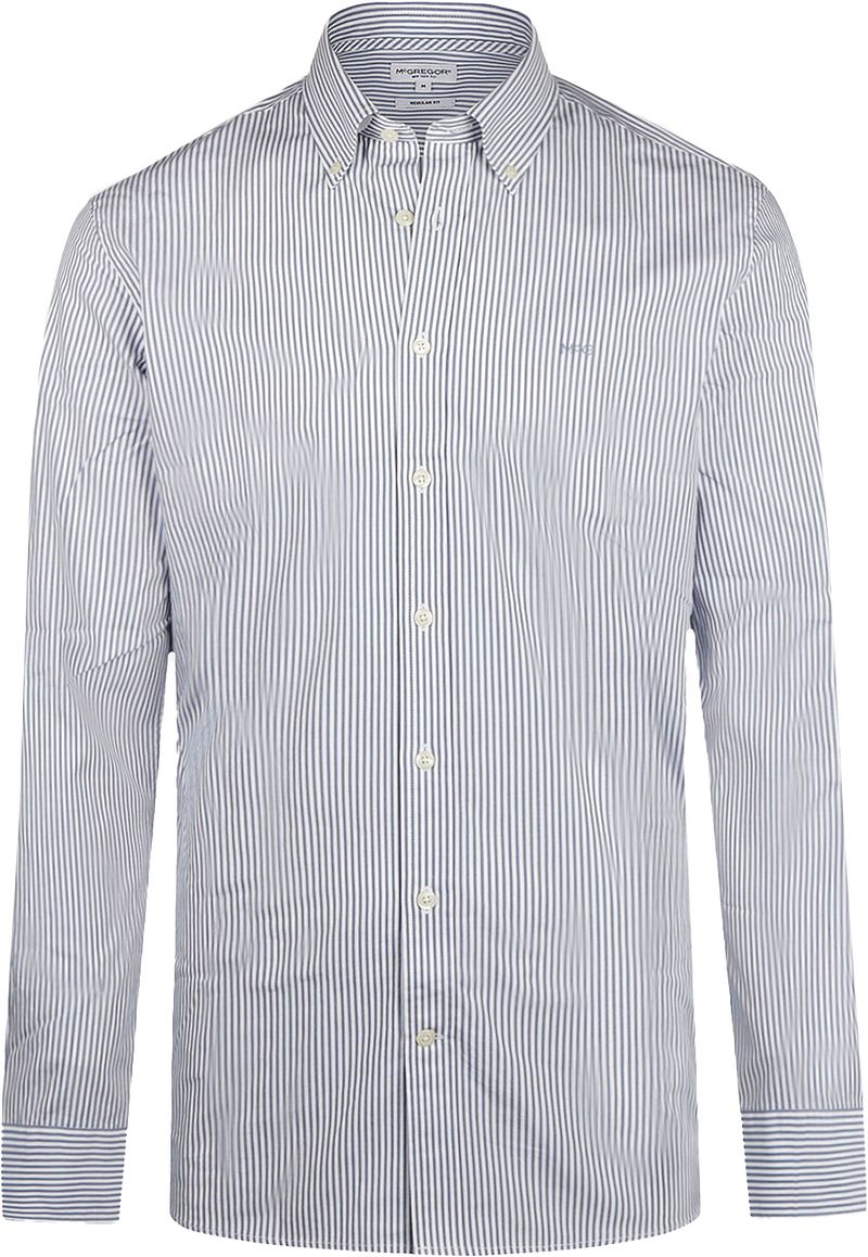 McGregor Overhemd Poplin Streep Blauw