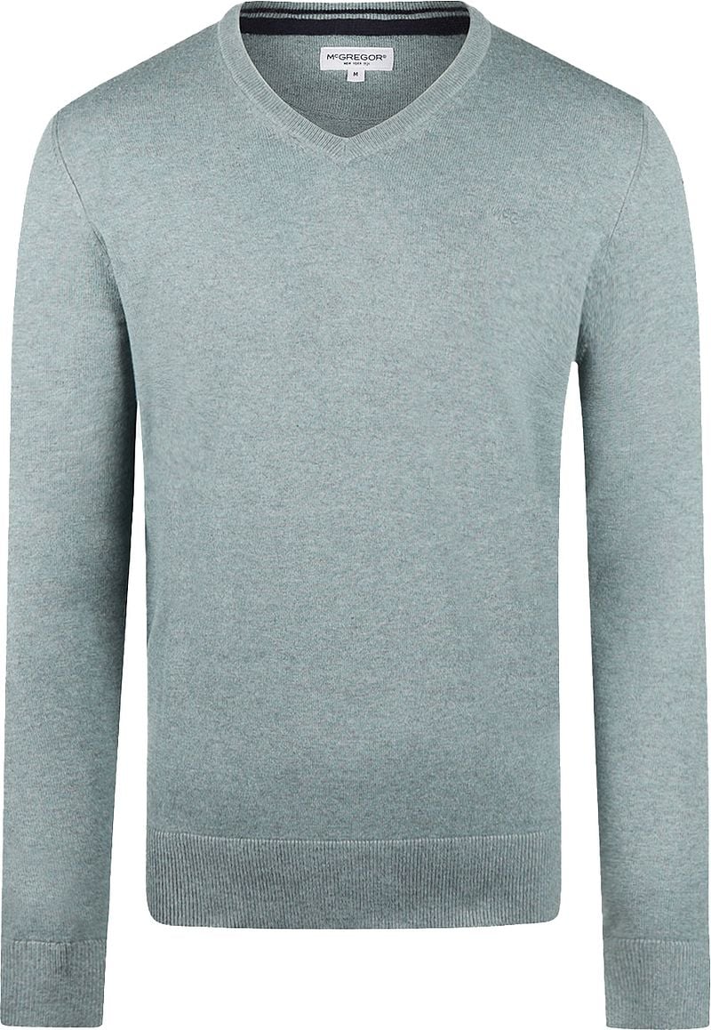 McGregor Trui Merino Blend V-Hals Sage Groen
