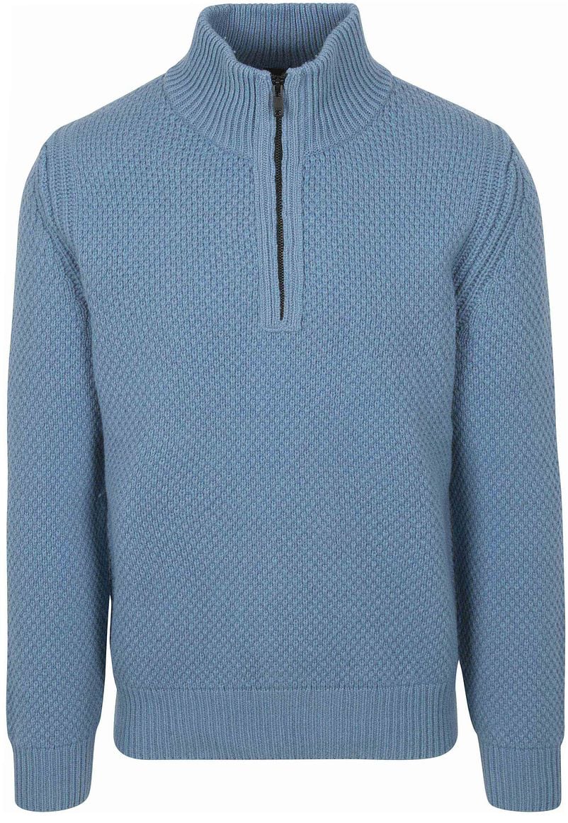 Boss Trui Half Zip Kurano Blauw