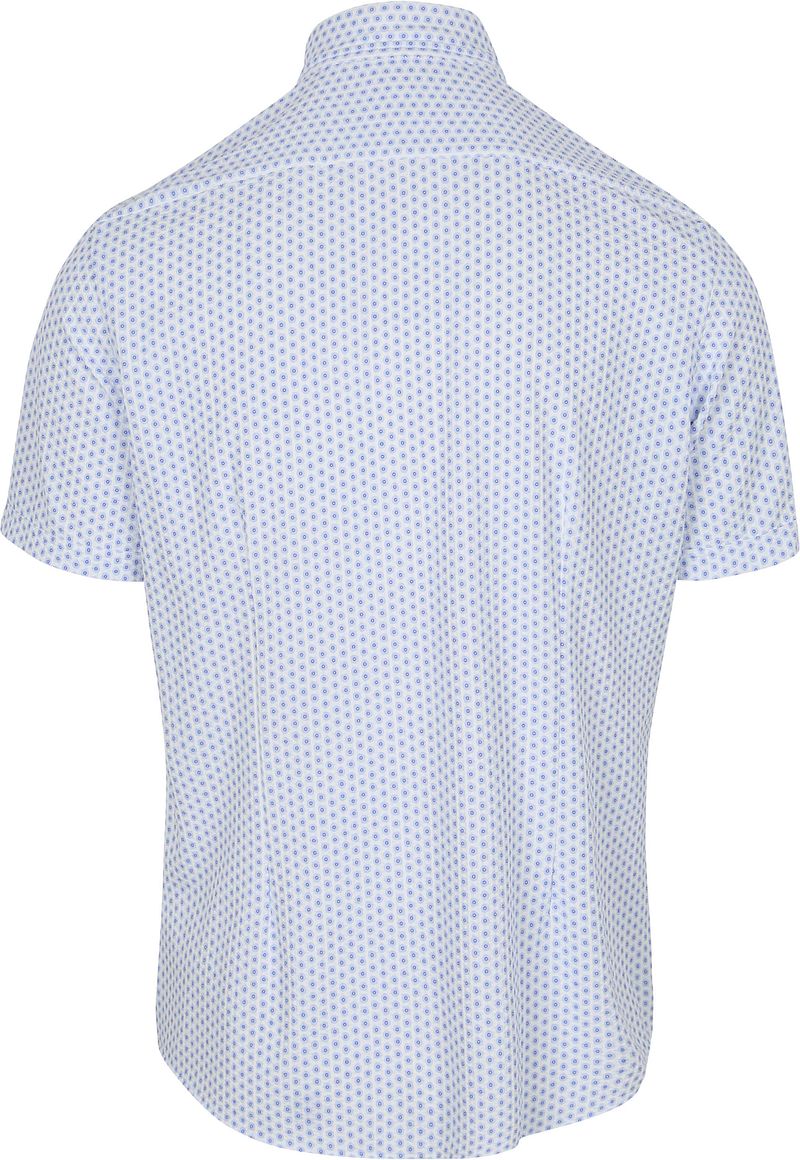 R2 Hemd Shortsleeve Seersucker Blau  - Größe 3XL günstig online kaufen