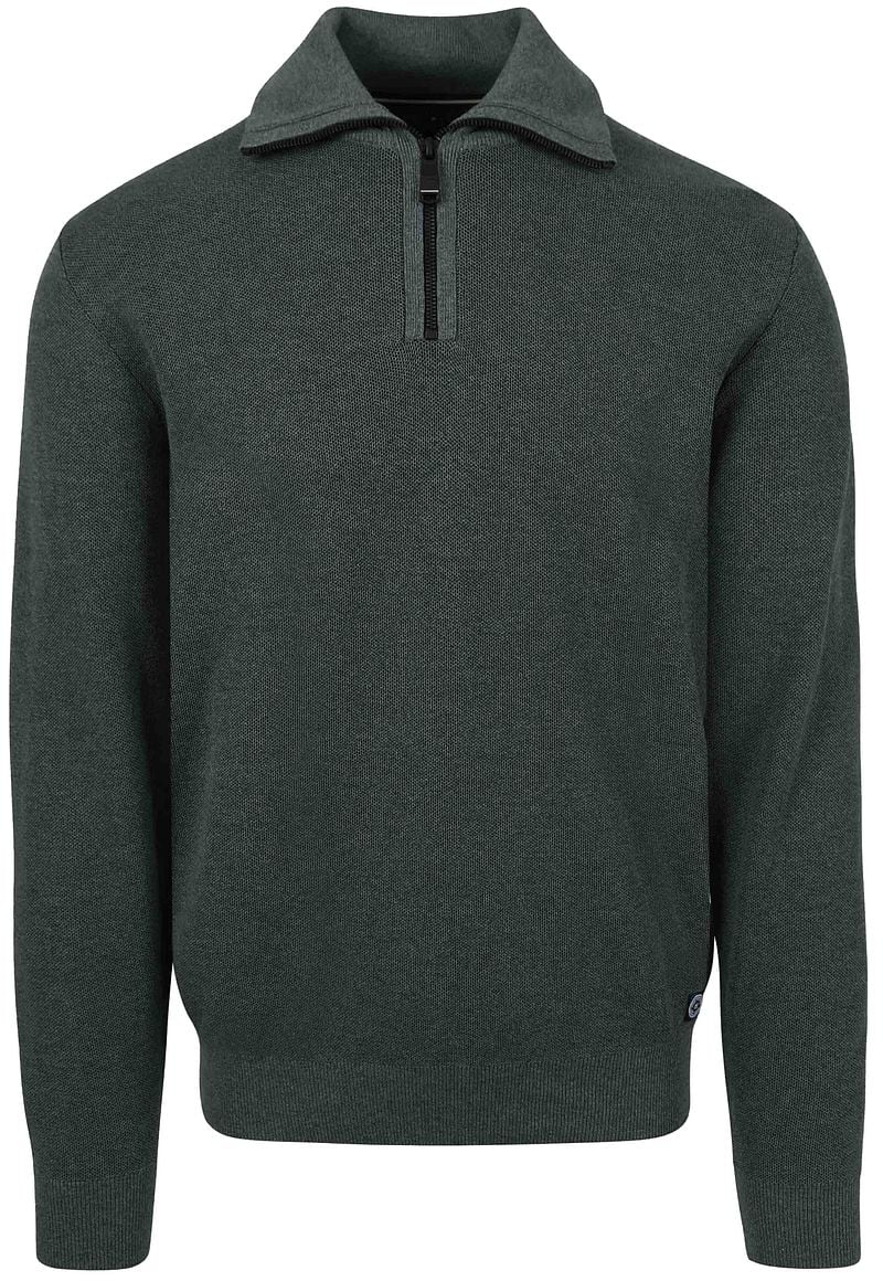 Casa Moda Halfzip Trui Donkergroen