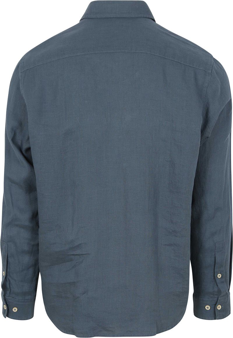 Marc O'Polo Overhemd Linnen Donkerblauw