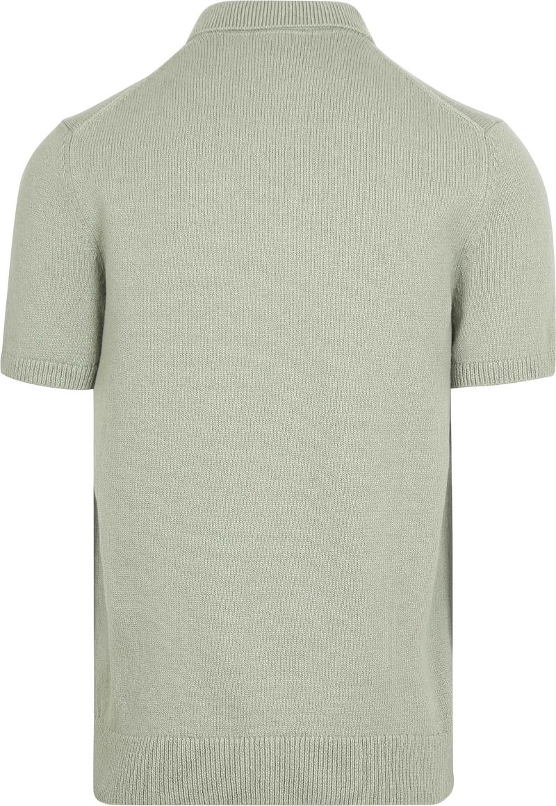 Suitable Heavy Knitted Polo Raw Lichtgroen