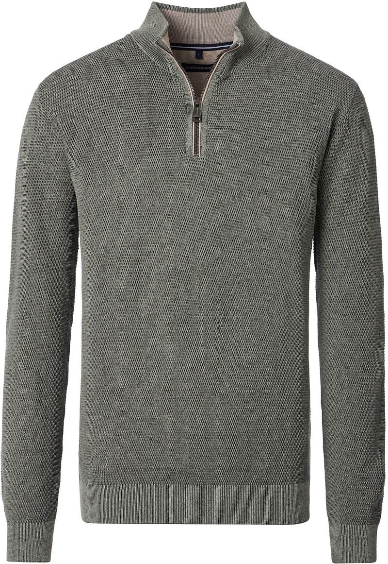 Casa Moda Halfzip Pullover Structure Grün - Größe 3XL günstig online kaufen