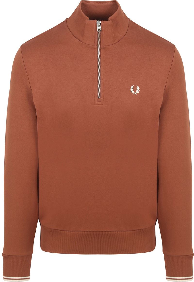 Fred Perry Half Zip Pullover Whisky Braun - Größe L günstig online kaufen