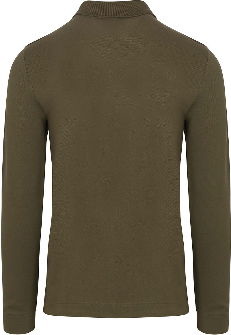 Lacoste Langarm-Poloshirt Olivgrün - Größe XL günstig online kaufen