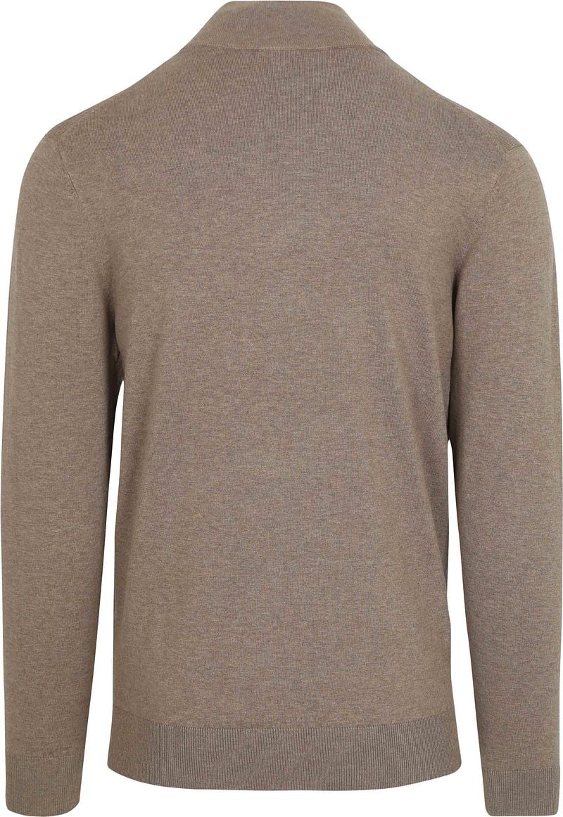 Profuomo Half Zip Pullover Luxury Basic Taupe