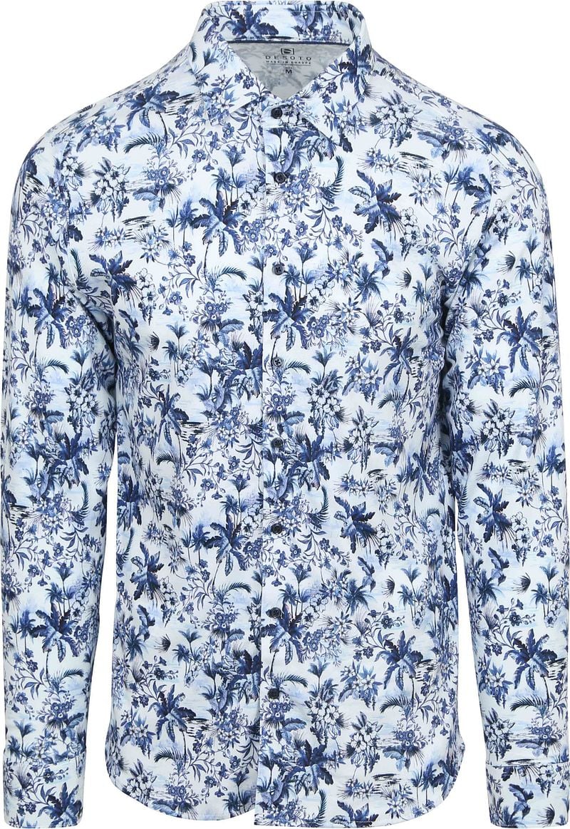 DESOTO Hemd Druck Blumen Blau - Größe XL günstig online kaufen