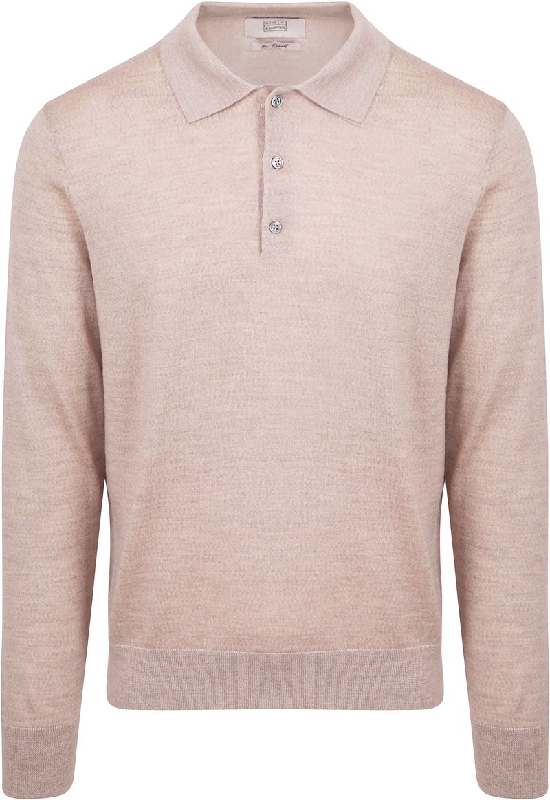 King Essentials The Robert Long Sleeve Poloshirt Merino Beige - Größe S günstig online kaufen