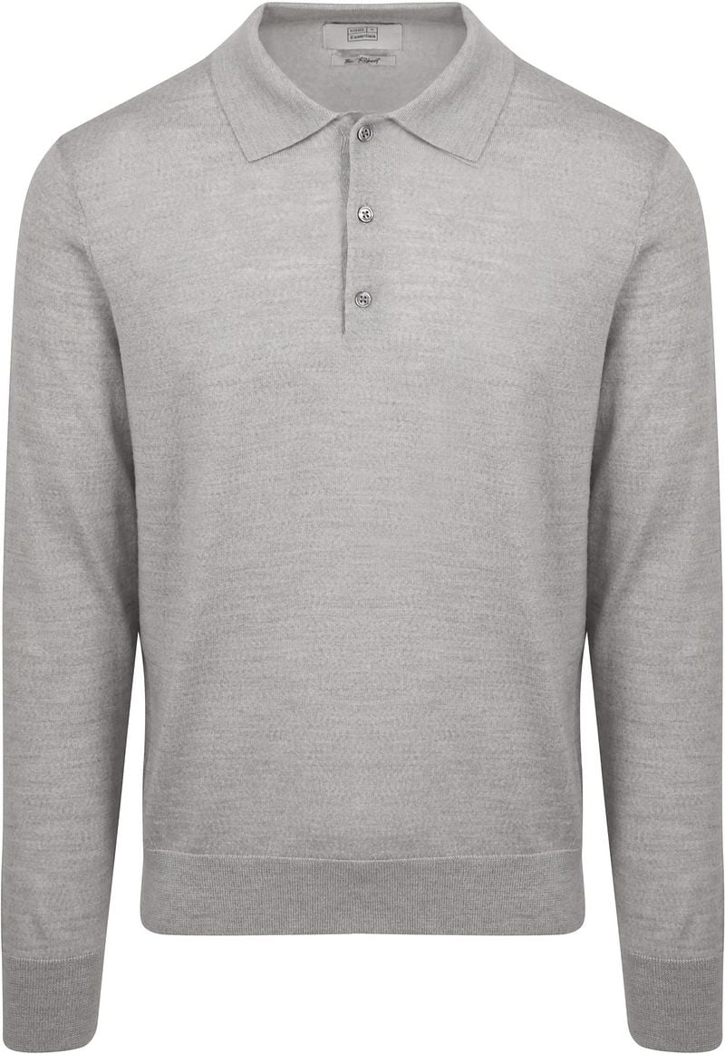 King Essentials The Robert Long Sleeve Poloshirt Merino Grau - Größe L günstig online kaufen