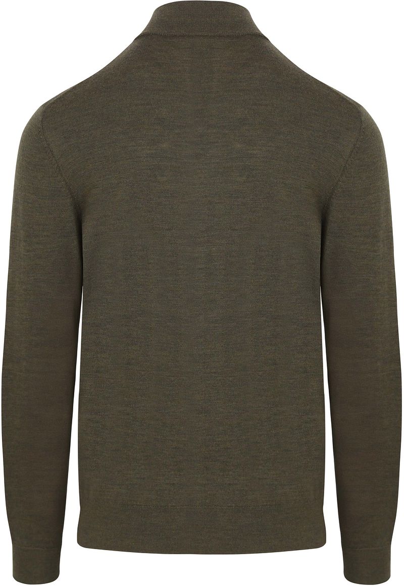 Profuomo Half Zip Pullover Merinowolle Olivgrün - Größe M günstig online kaufen