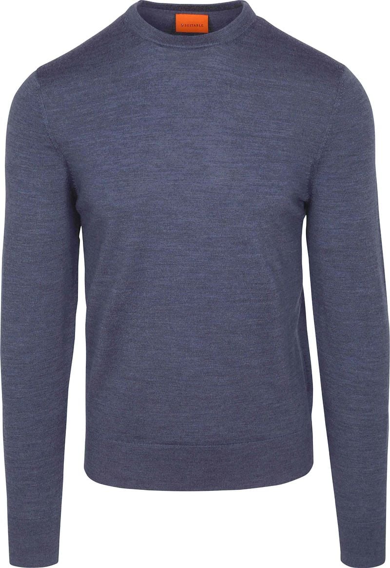 Suitable Merino Pullover Denim Blauw