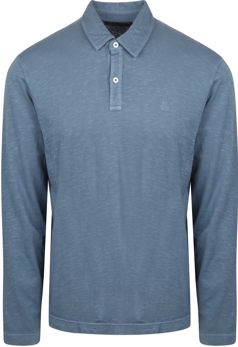 Marc O'Polo Longsleeve Poloshirt Blauw