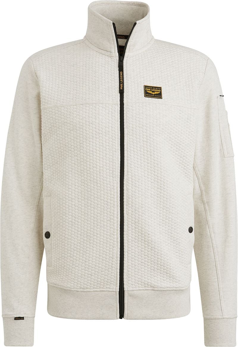 PME Legend Strickjacke Jacquard Interlock Greige - Größe 3XL günstig online kaufen