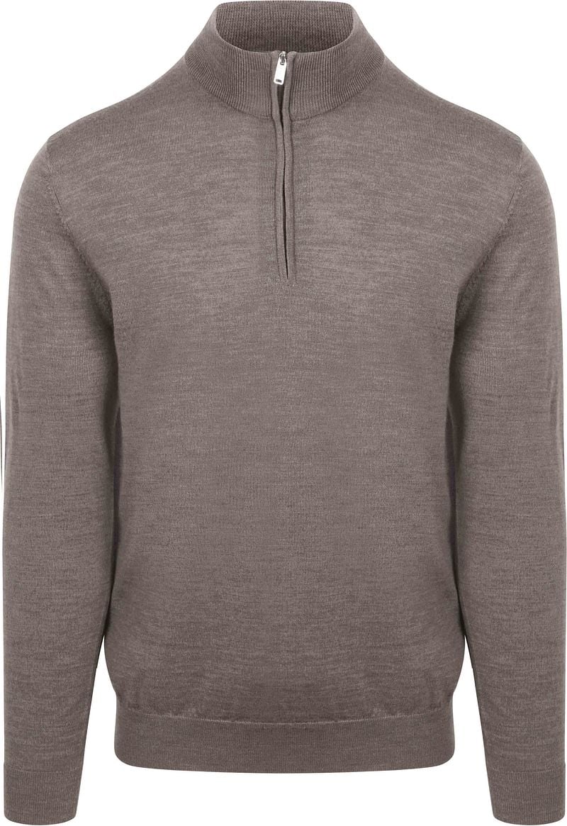 Profuomo Half Zip Pullover Merinowolle Taupe - Größe XXL günstig online kaufen