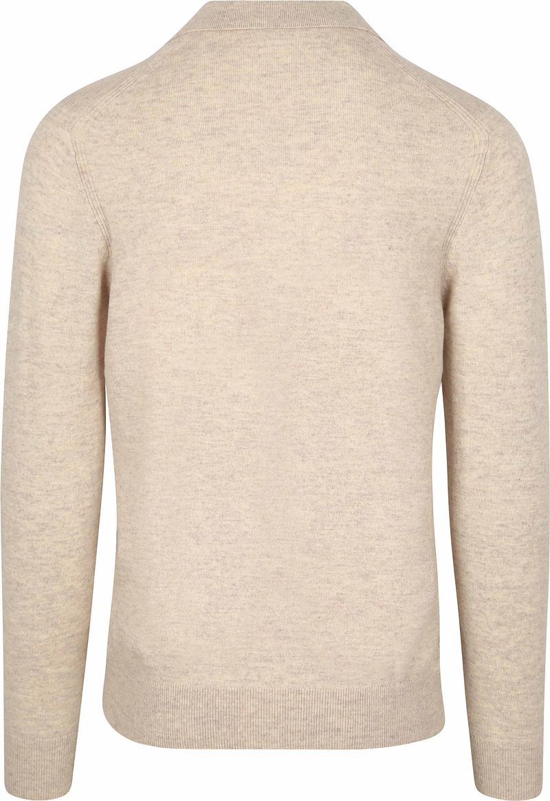 Profuomo Longsleeve Poloshirt Wol Blend Sand