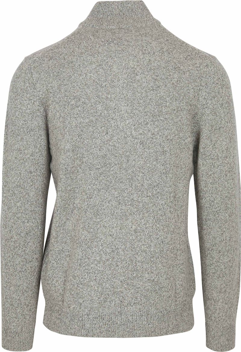 Profuomo Half Zip Pullover Lamswol Melange Grijs