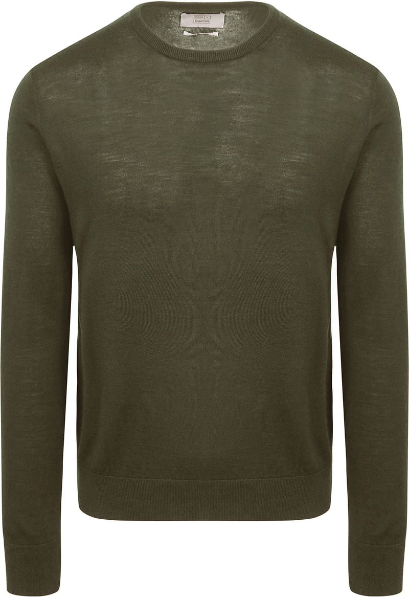 KING Essentials The John Pullover Merino Army Groen
