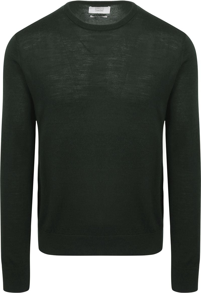 KING Essentials The John Pullover Merino Donkergroen