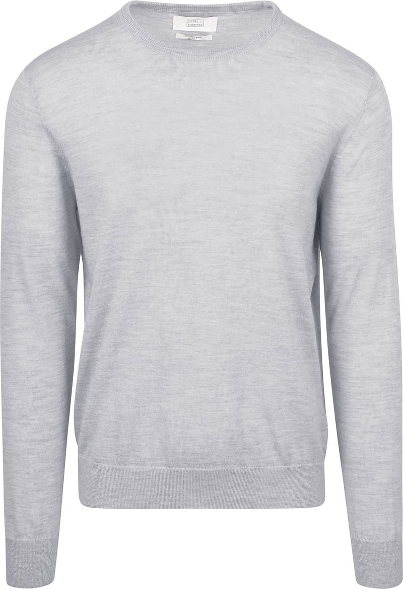 KING Essentials The John Pullover Merino Lichtgrijs