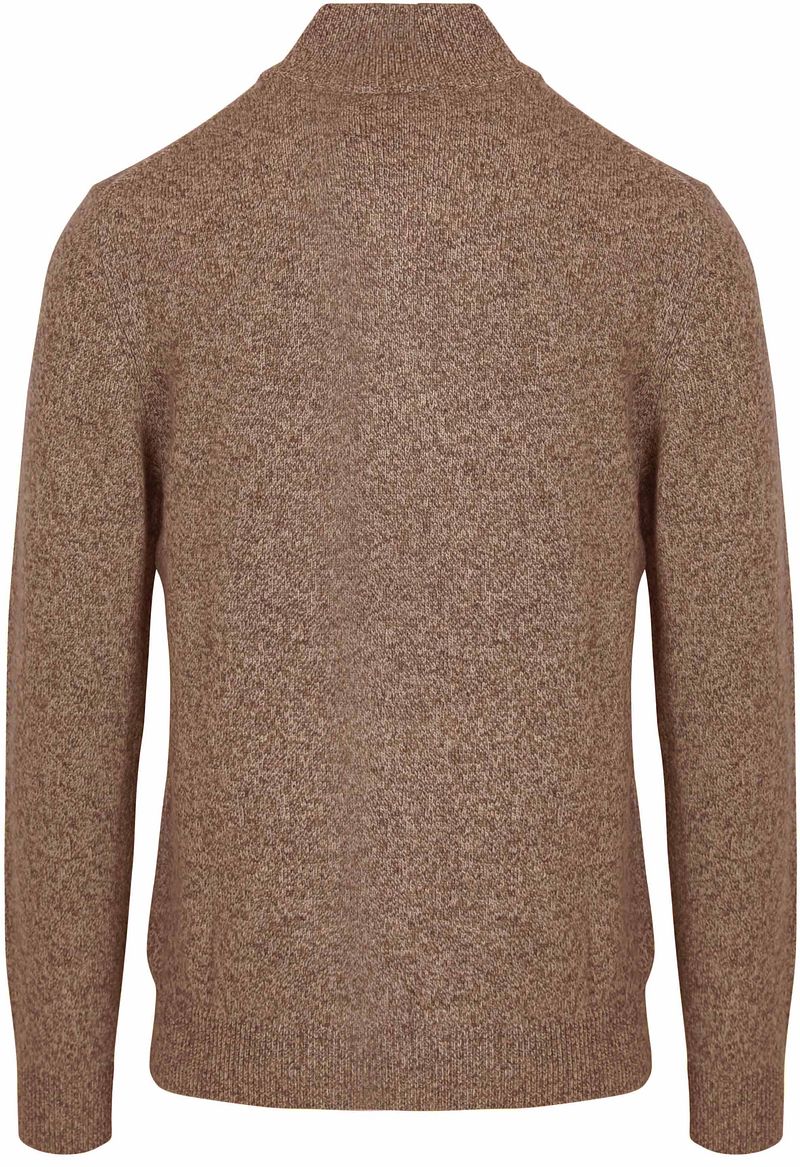 Profuomo Half Zip Pullover Lamswol Melange Camel
