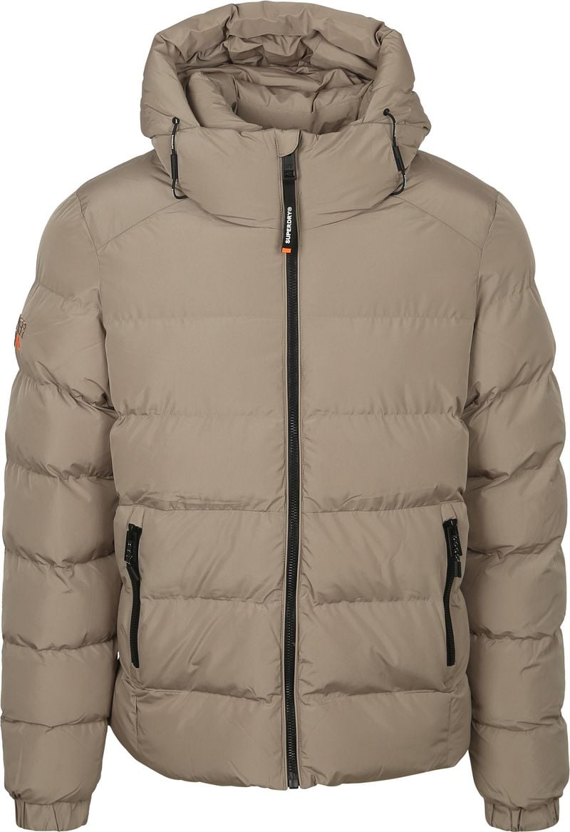 Superdry Pufferjacke Hooded Greige - Größe XL günstig online kaufen