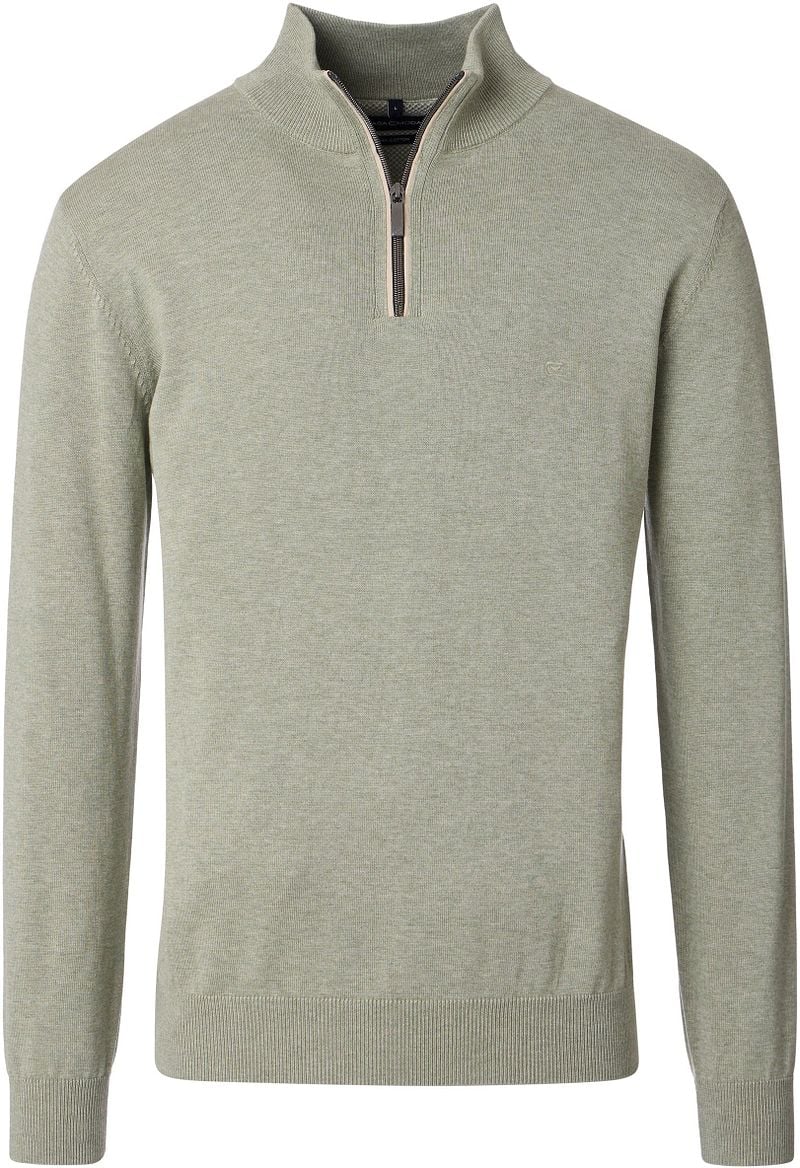 Casa Moda Halfzip Pullover Solid Hellgrün - Größe M günstig online kaufen