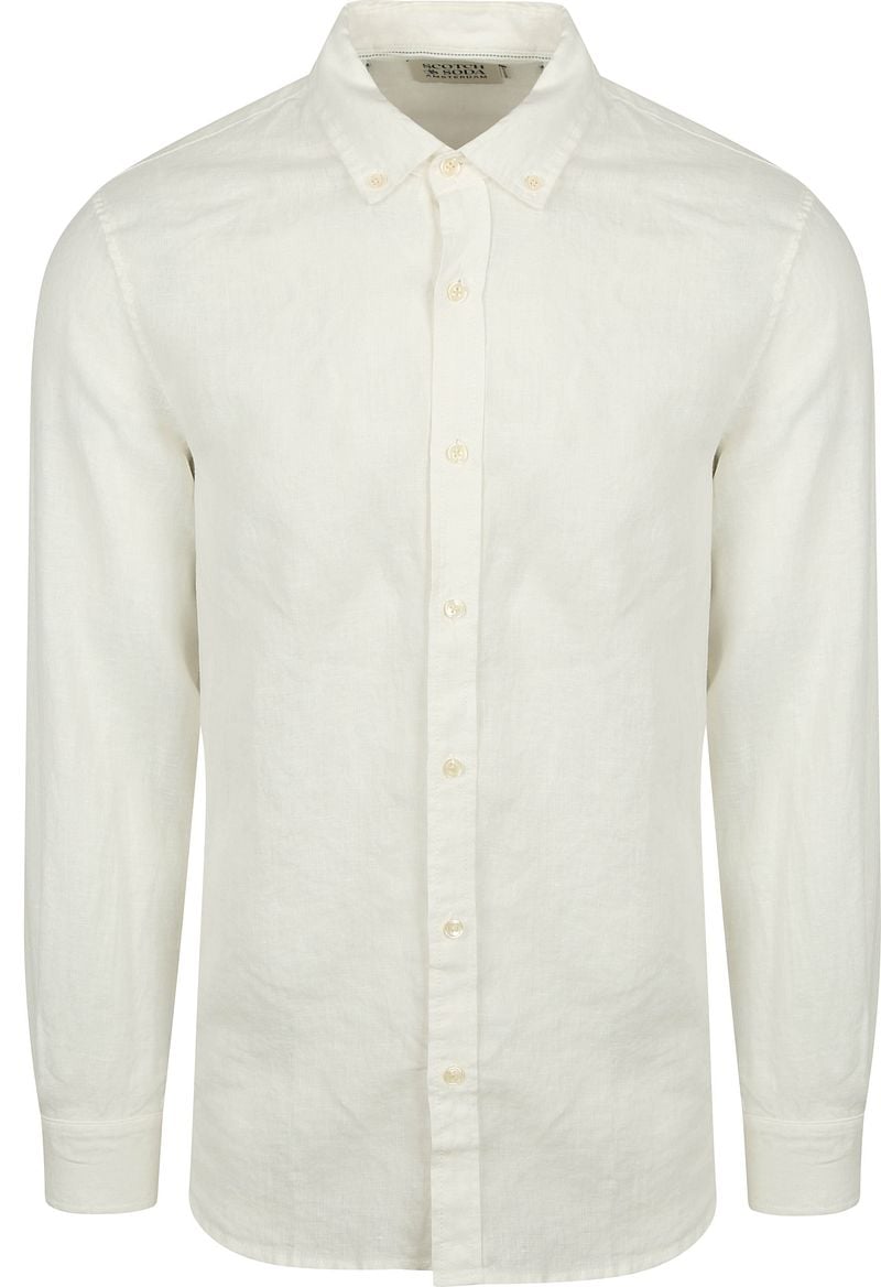 Scotch and Soda Leinenhemd Weiß Button Down  - Größe L günstig online kaufen