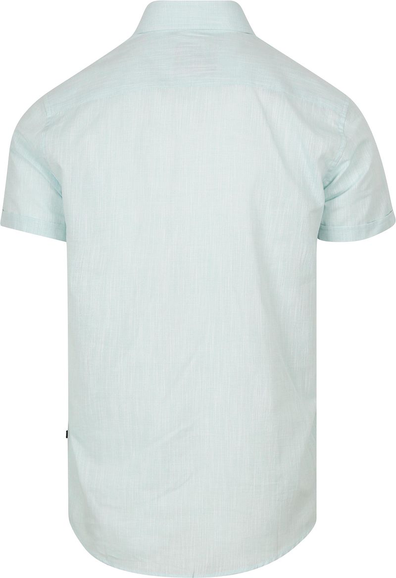 Suitable Korte Mouwen Overhemd Cotton Slub Lichtgroen