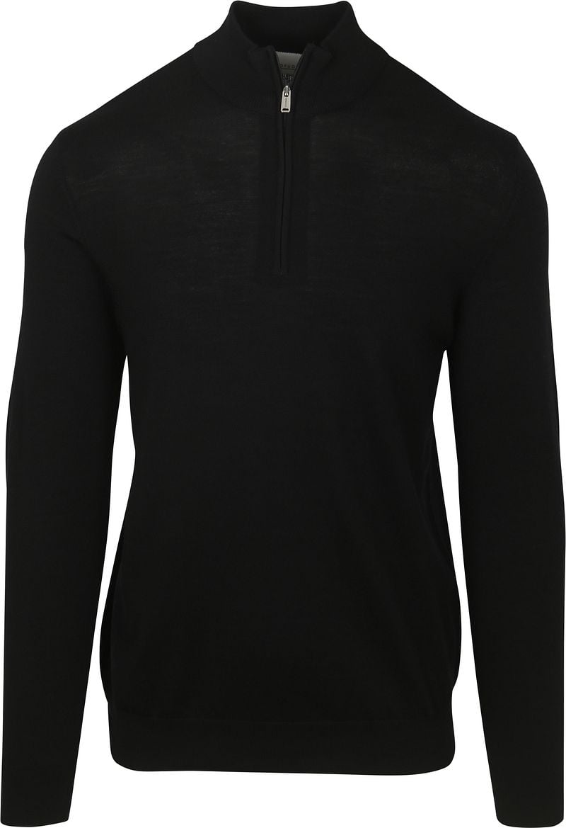 Profuomo Half Zip Pullover Merinowolle Schwarz - Größe S günstig online kaufen