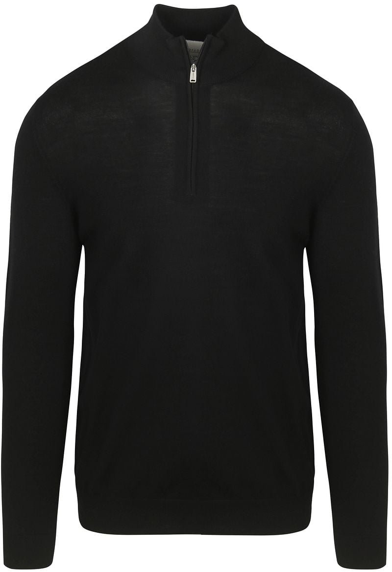 Profuomo Half Zip Pullover Merinowolle Schwarz - Größe XXL günstig online kaufen