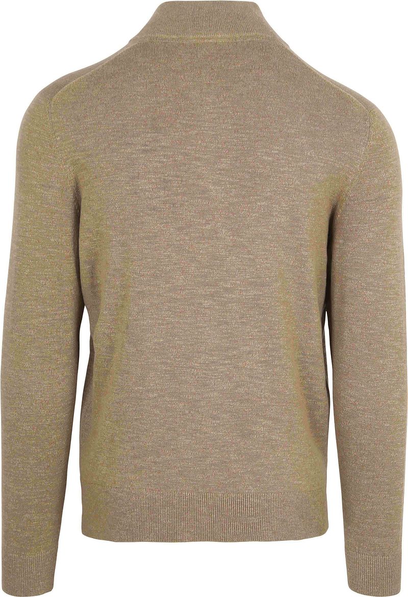 Suitable Slub Yarn Half Zip Trui Beige