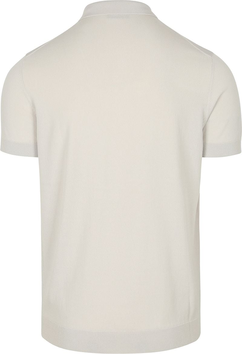 Suitable Knitted Half Zip Polo Beige