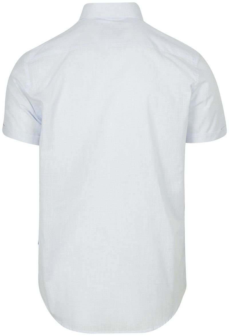 Suitable Korte Mouwen Overhemd Cotton Slub Lichtblauw