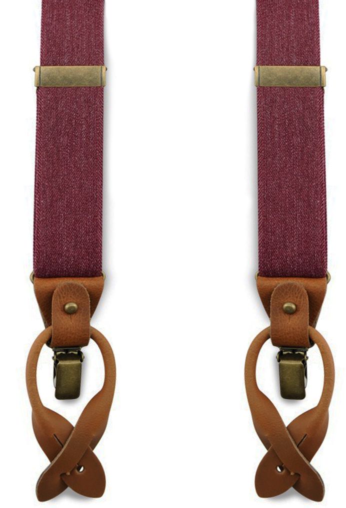 Sir Redman Bretelles Luxe Essential Bordeaux Rouge