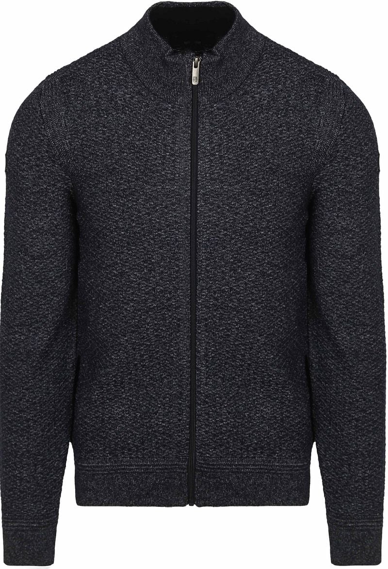 State Of Art Strickjacke Structure Melange Navy - Größe XL günstig online kaufen