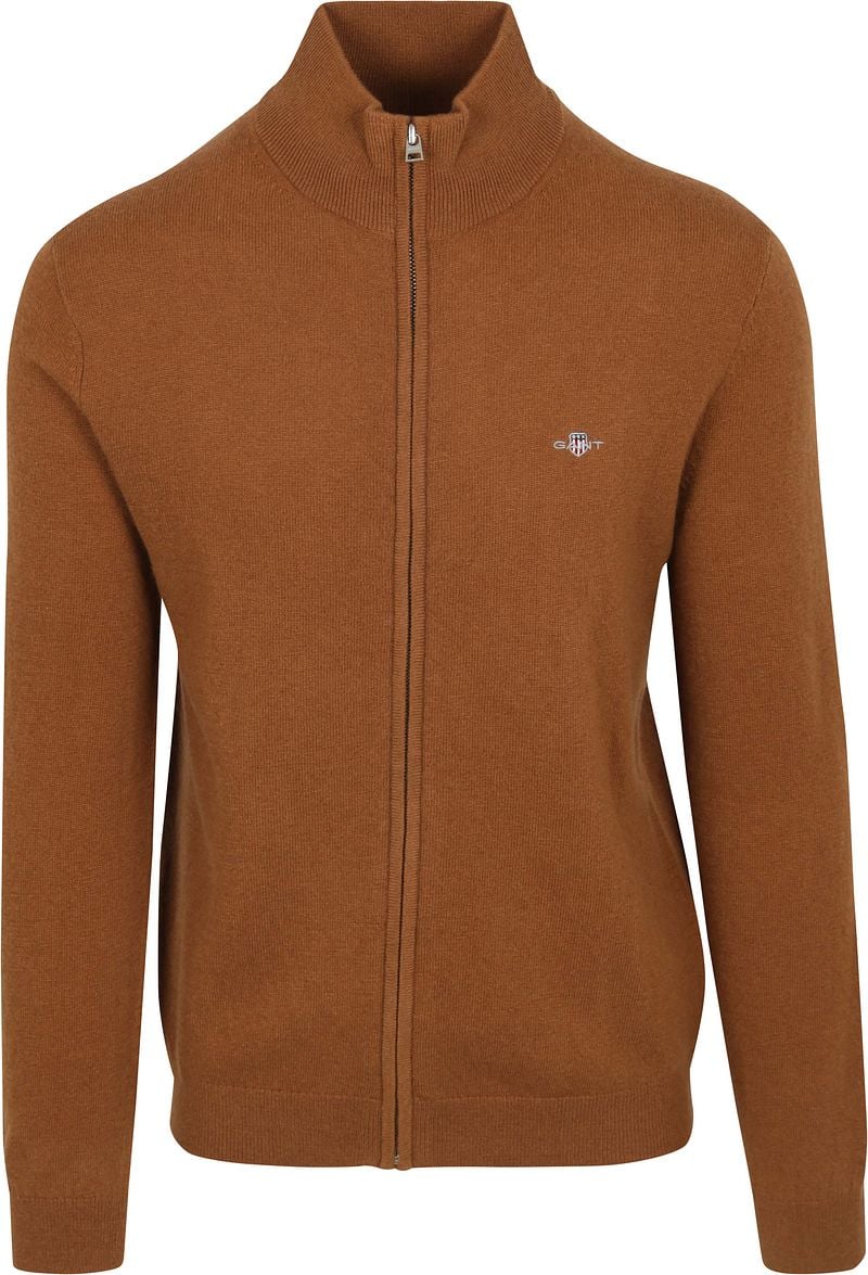 Gant Strickjacke Wool Blend Camel - Größe M günstig online kaufen