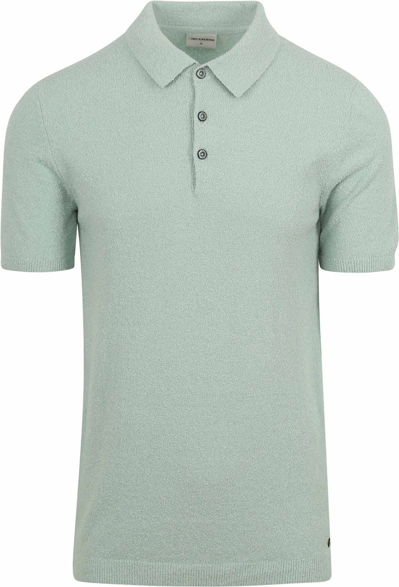 No Excess Knitted Poloshirt Structuur Groen