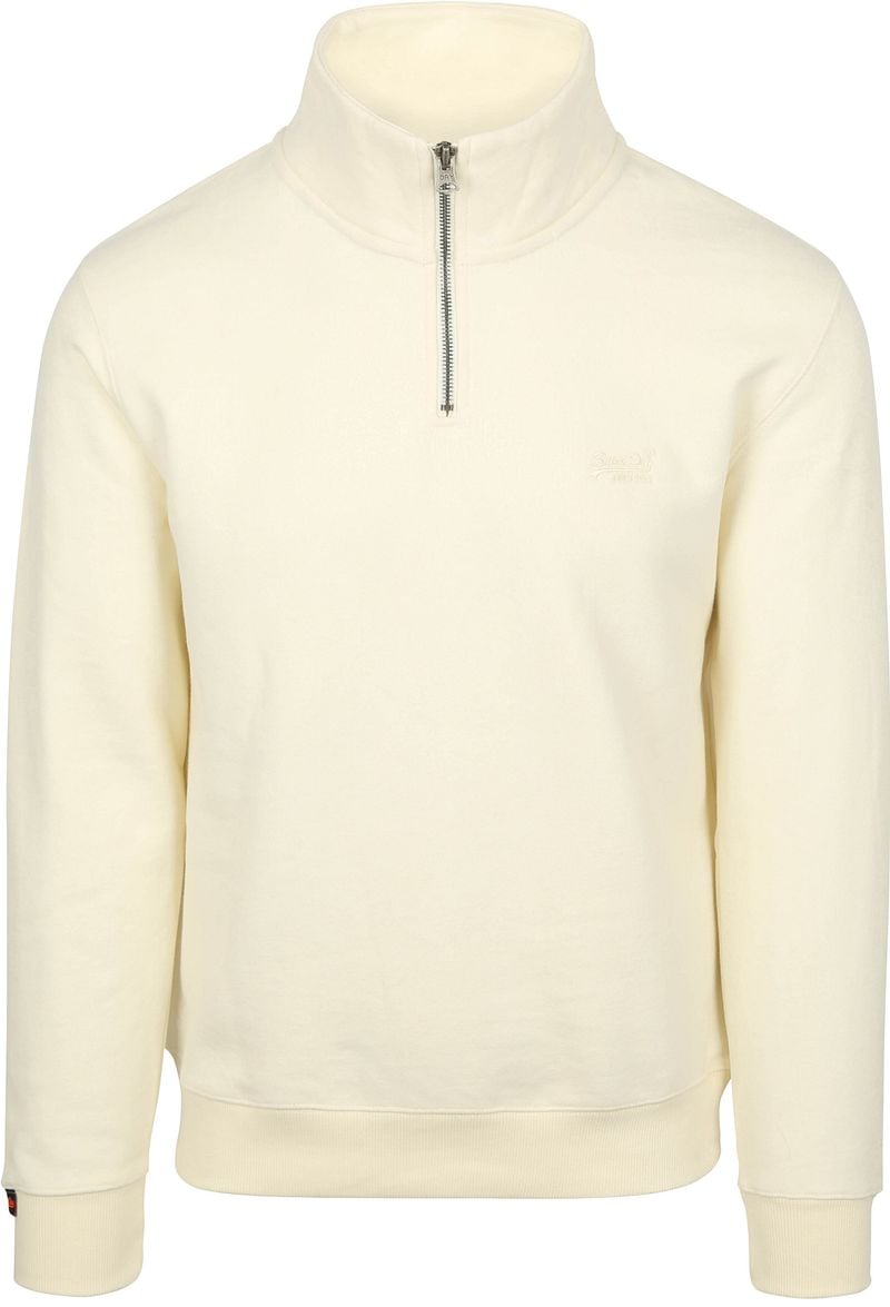 Superdry Half Zip Pullover Henley Essential Ecru - Größe XL günstig online kaufen