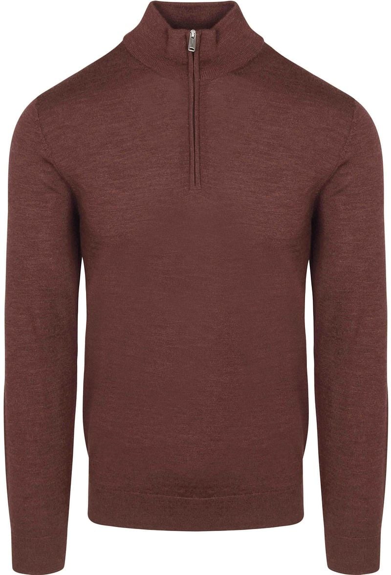 Profuomo Half Zip Pullover Merinowolle Burgundy - Größe S günstig online kaufen