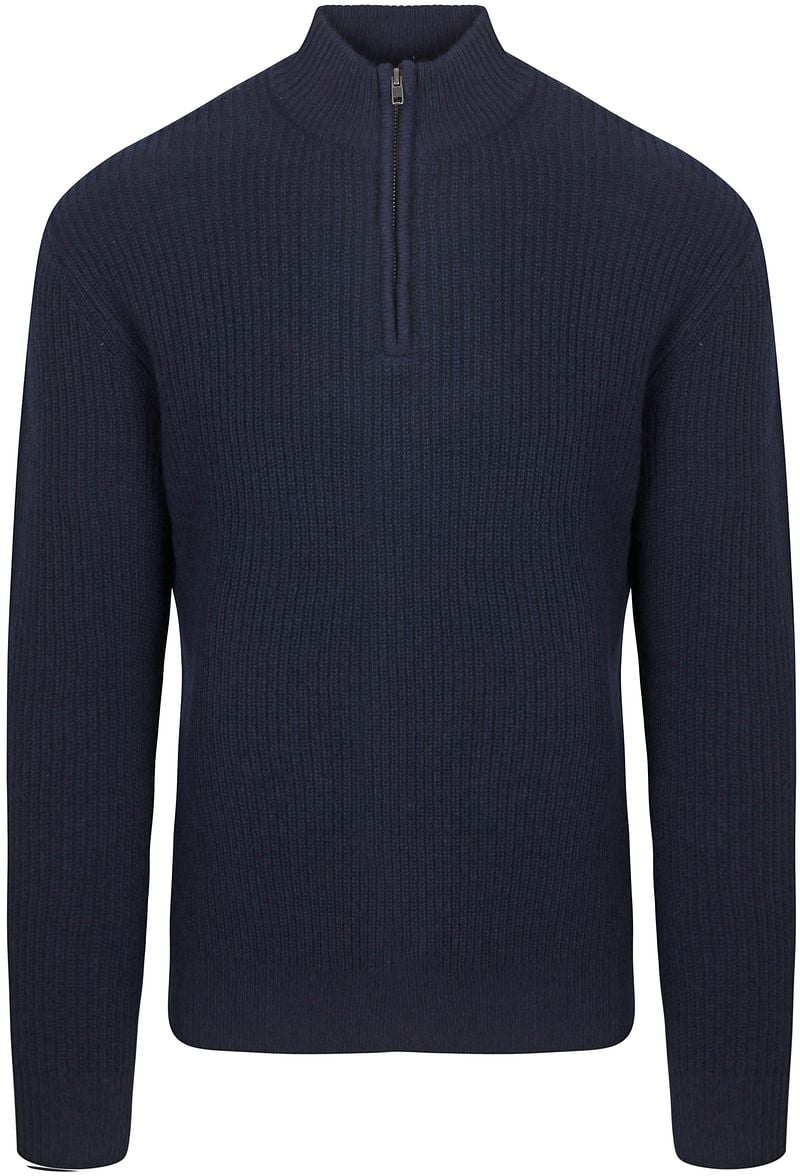 Steppin' Out Half Zip Pullover Lammwolle Navy - Größe L günstig online kaufen