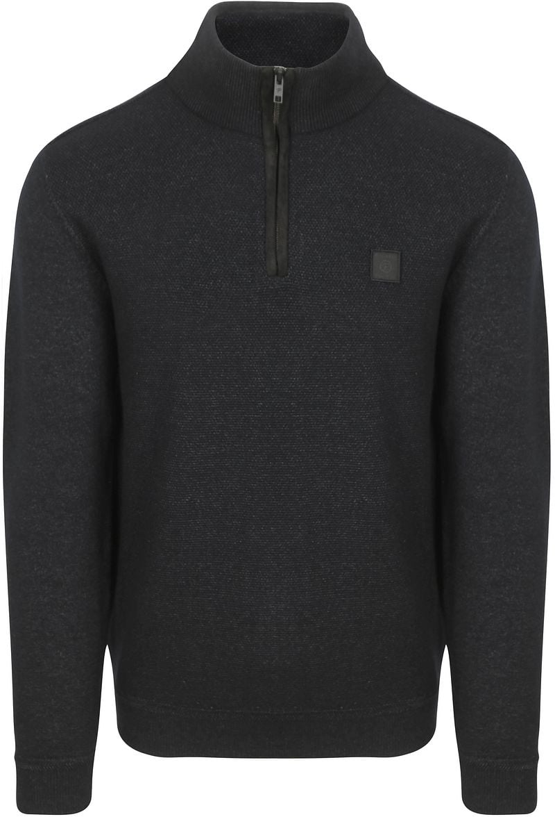 Petrol Half Zip Pullover Melange Navy - Größe XXL günstig online kaufen
