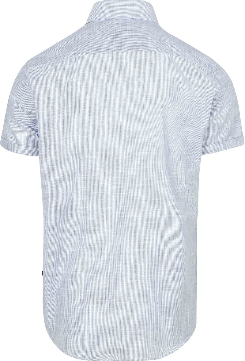 Suitable Korte Mouwen Overhemd Cotton Slub Streep Blauw