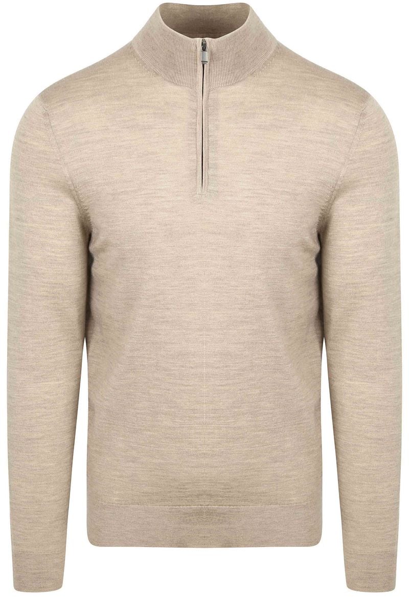 Suitable Merino Half Zip Pullover Sand - Größe 3XL günstig online kaufen