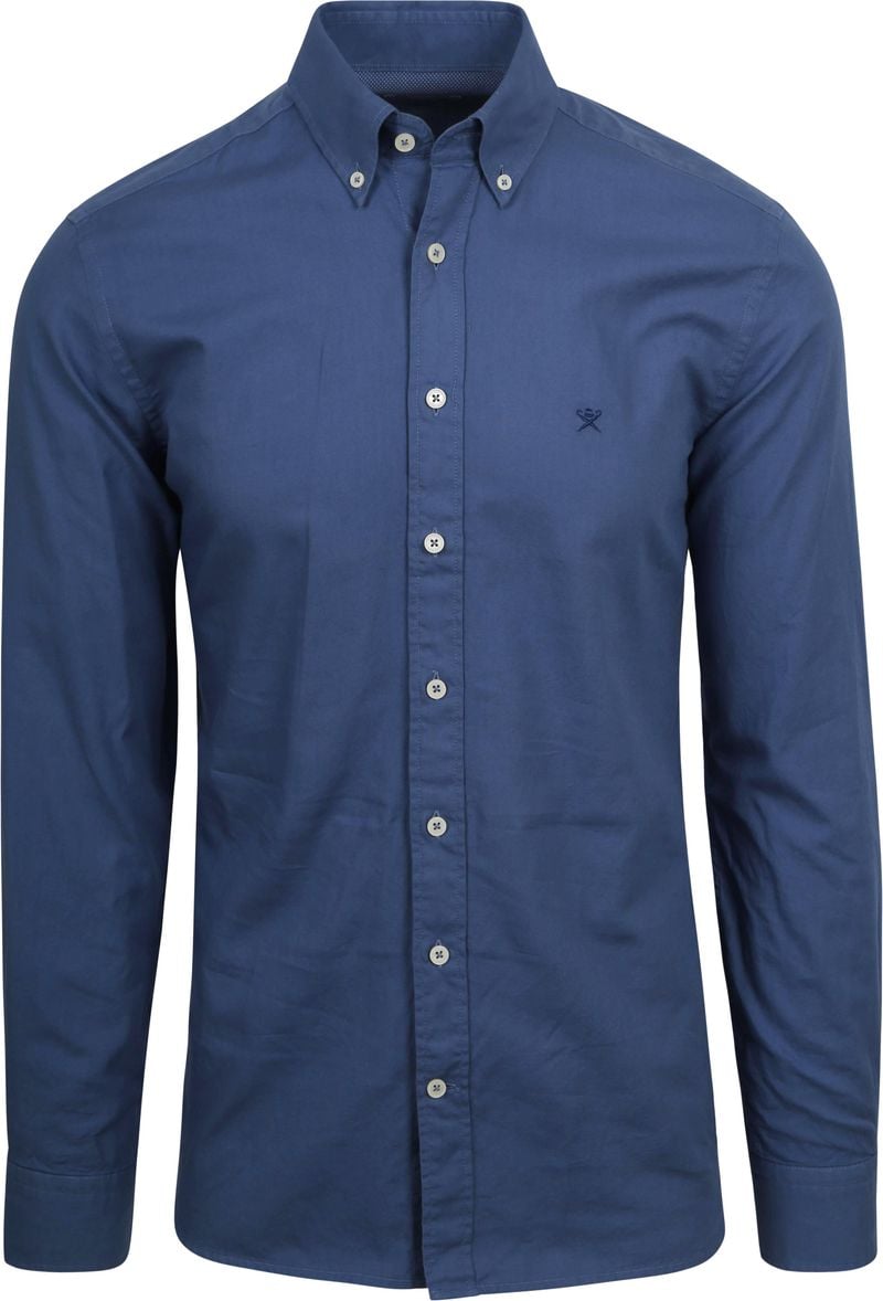 Hackett Overhemd Garment Dyed Offord Blauw