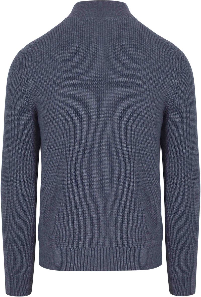 Suitable Half Zip Trui Wol Blend Donkerblauw